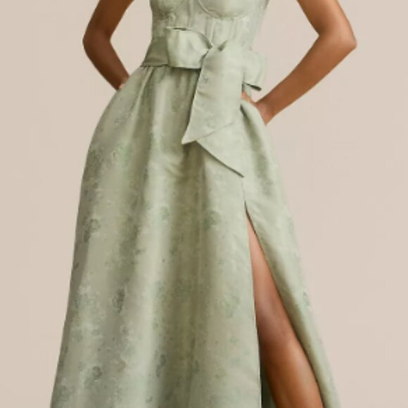 V. Chapman Veronica Corset Ruffle Side-Slit Dress - Picture 3 of 4